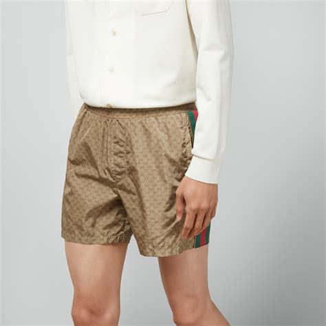 gucci beachwear mens|Waterproof nylon swim shorts with GG .